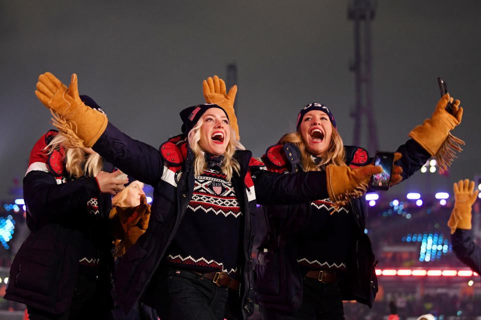 Team USA athletes attend the Opening Ceremony of the PyeongChang 2018 Winter Olympic Games. (Getty)