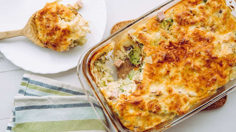 Casserole in glass bakeware