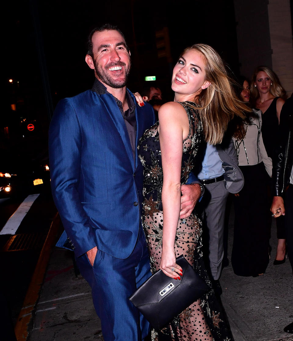<p>Justin Verlander and Kate Upton celebrate her birthday at The Blond at 11 Howard Hotel on June 8, 2016 in New York City. (Photo by James Devaney/WireImage) </p>