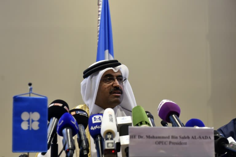 Qatar's Energy Minister and President of the Organization of Petroleum Exporting Countries (OPEC), Mohammed bin Saleh al-Sada, gives a press conference after a meeting between OPEC members in the Algerian capital Algiers on September 28, 2016