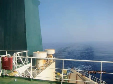 The Iranian-owned Sabiti oil tanker sails in the Red Sea