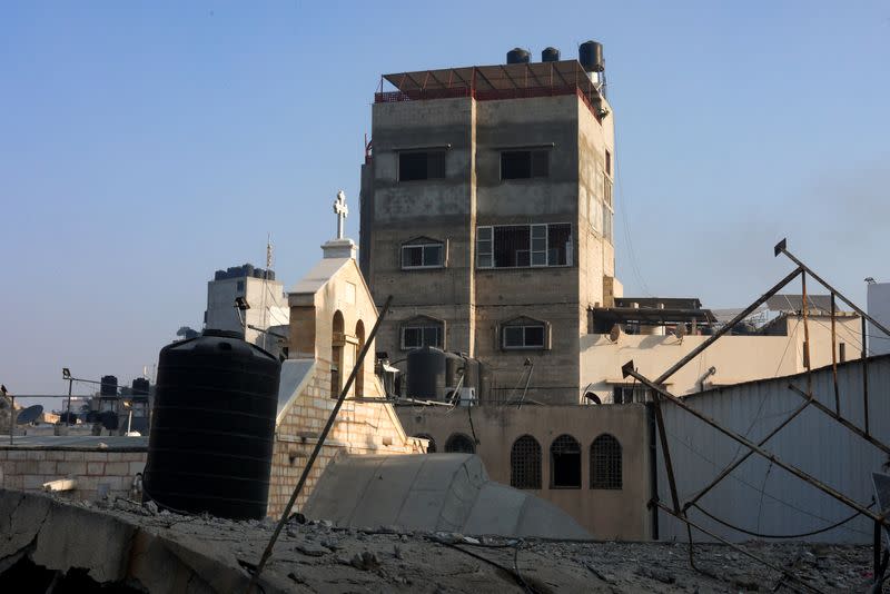 Greek Orthodox Saint Porphyrius Church damaged by an Israeli strike, in Gaza City