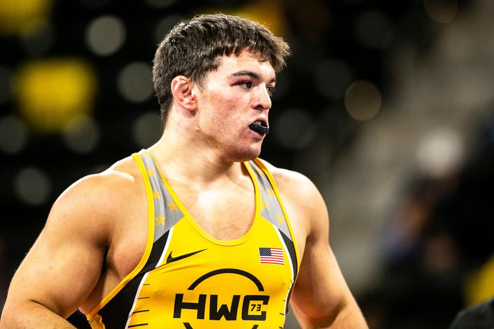 Tony Cassioppi wrestles at 125 kg at the USA Wrestling World Team Trials Challenge Tournament May 21 at Xtream Arena in Coralville.