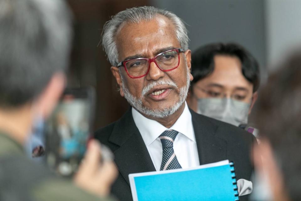 Tan Sri Muhammad Shafee Abdullah has been Najib's lead defence lawyer in the SRC case at both the High Court and at the Court of Appeal. ― Picture by Devan Manuel