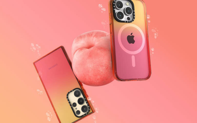 CASETiFY 漸變蜜桃色強悍防摔手機殼。（圖／業者提供）