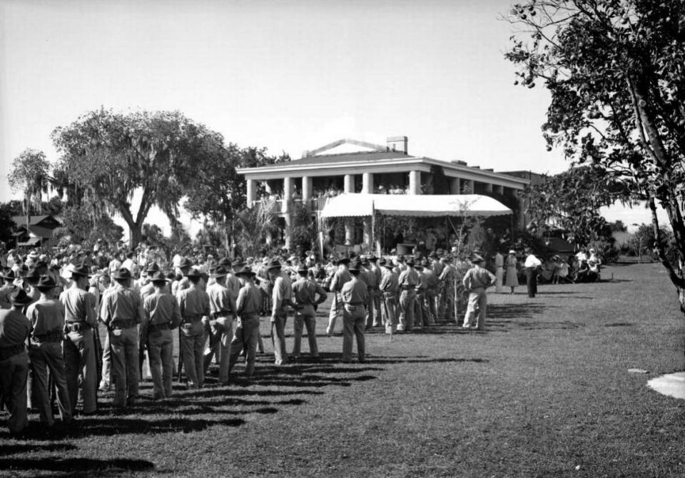 “Confederate Veterans hold their annual Reunion at the Gamble Mansion,” says a description of this 1927 photo from the Manatee County Library System.