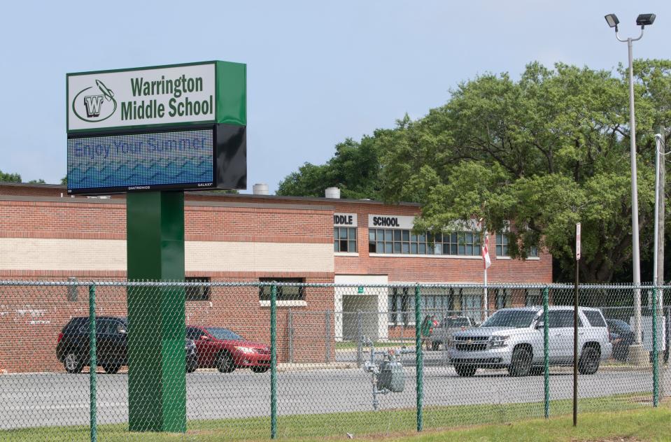 Warrington Middle School received a D grade from the state for the previous school year, which means the school will close after the upcoming school year and then reopen in 2023-2024 as a charter school.