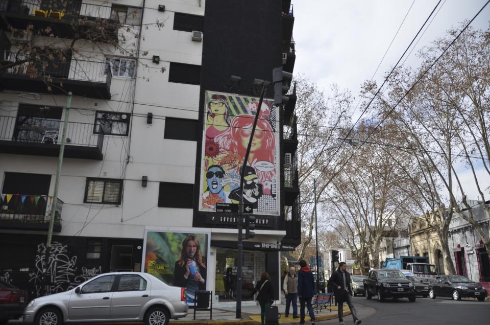 This July 23, 2015 photo shows a street in the Palermo Soho area of Buenos Aires, Argentina. The neighborhood has a smaller scale and a calmer vibe than the city's downtown and is a good place for visitors to shop, dine and stroll. (AP Photo/Kristin Gazlay)