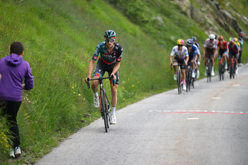 Jai Hindley in action at the Dauphine