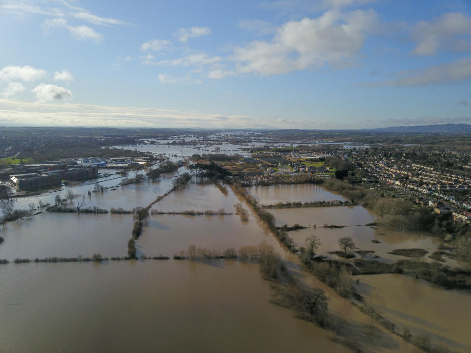 Aerial view of flooding in Worcester on Thursday after the River Severn burst it's banks. People in the Midlands and Wales have been told to prepare for another "ten days" of "difficult conditions".