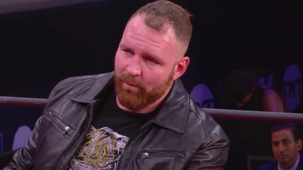  Jon Moxley looking unimpressed in AEW 