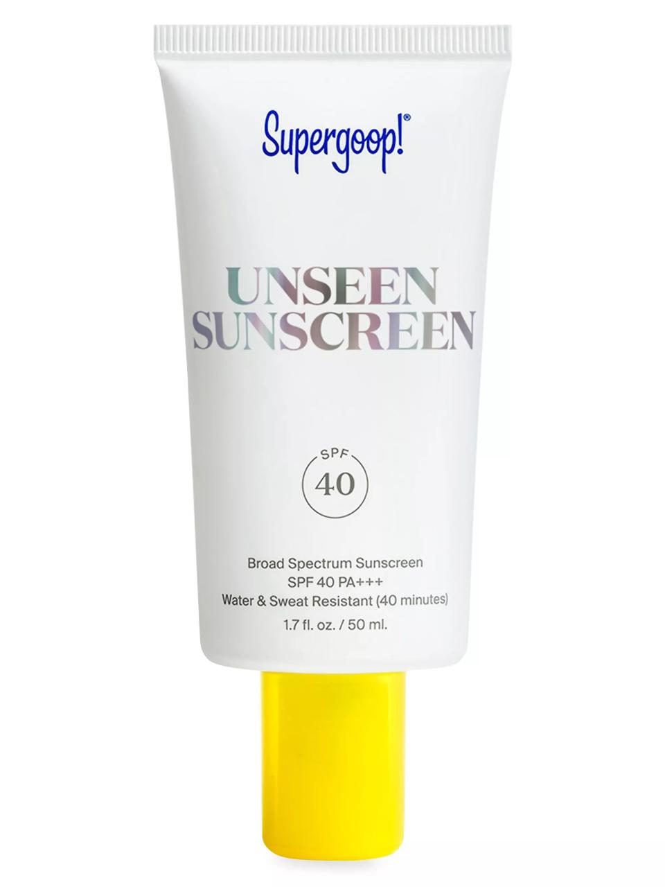 bottle of supergoop unseen sunscreen