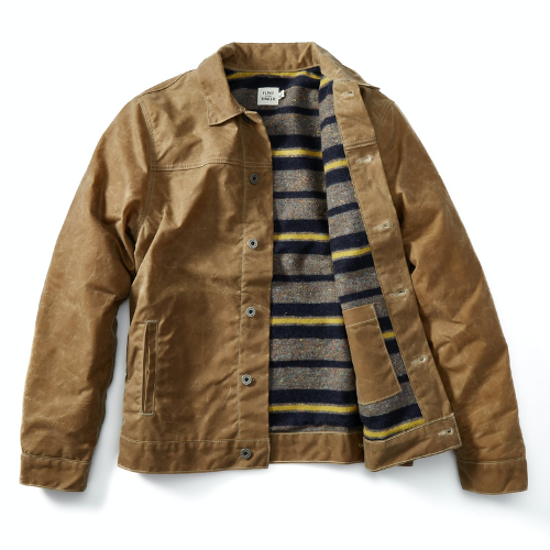 Huckberry Wool Lined Waxed Trucker Jacket