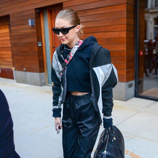 Gigi Hadid Swaps a Gym Bag for a Prada Bowler