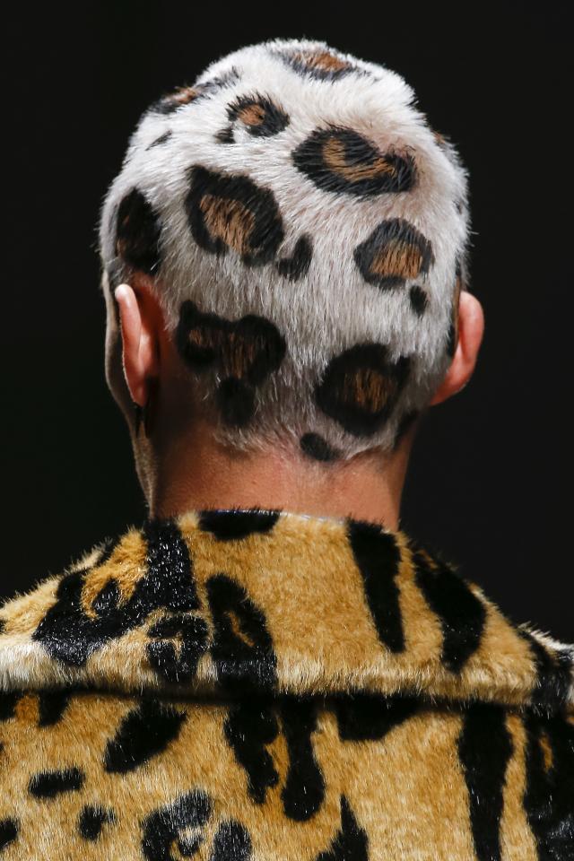 Versace Leopard-Print Hair Down the Runway Milan