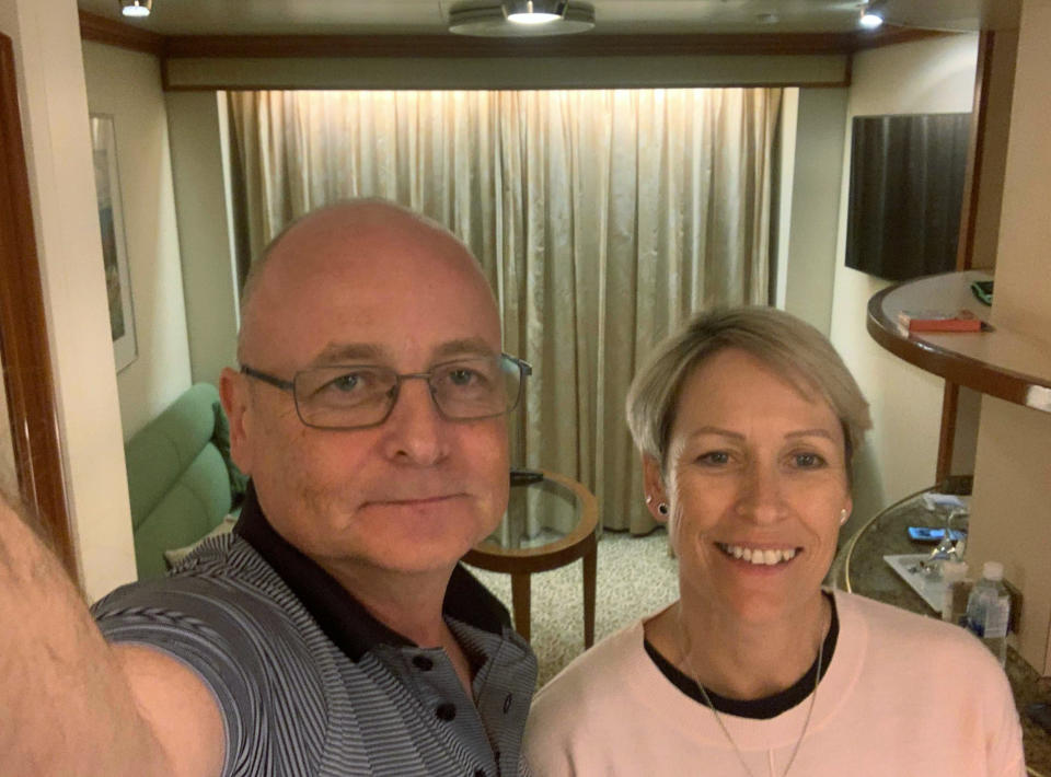 Cairns couple Paul and Jacqui Fidrmuc are on board the Diamond Princess cruise ship off Japan. Source: AAP