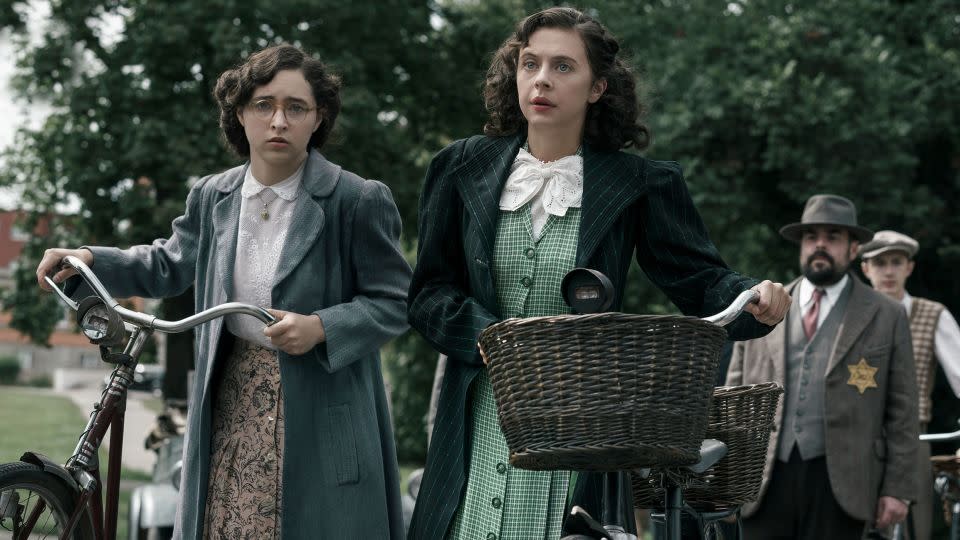 Margot Frank, played by Ashley Brooke, and Miep Gies, played by Bel Powley in 'A Small Light.' - Dusan Martincek/National Geographic for Disney