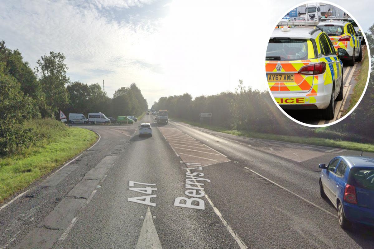 A crash blocked parts of the A47 <i>(Image: Google/ Newsquest)</i>