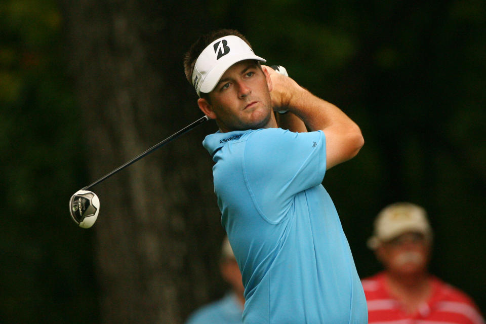 GREENSBORO, NC - AUGUST 19: Matt Every hits his tee shot on the second hole during the final round of the Wyndham Championship at Sedgefield Country Club on August 19, 2012 in Greensboro, North Carolina. (Photo by Hunter Martin/Getty Images)