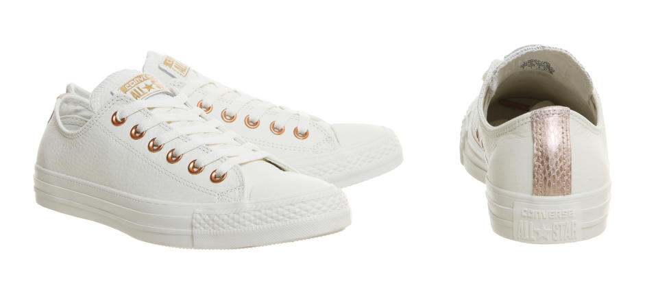 Converse Exclusives: All star Low Leather Trainers Egret Rose Gold Snake Exclusive