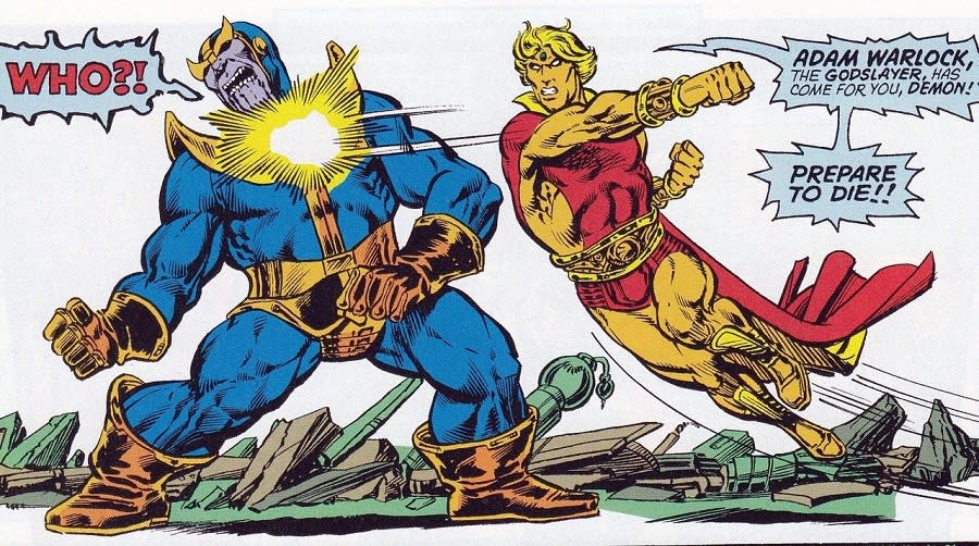 Adam Warlock vs. Thanos.