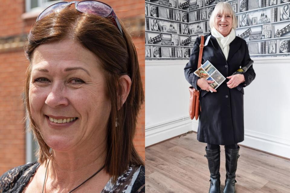 Volunteers Diane Rowley (left) and Ellie Leatherland are featured in the exhibition.