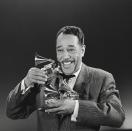 <p>Jazz pianist and bandleader Duke Ellington won three Grammy Awards at the 2nd ever annual ceremony. He won 12 Grammys out of 22 nominations for his contributions to film soundtracks, solo performances, as well as large jazz group bands.</p>