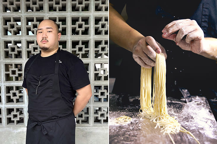 Chef owner Aaron Phua is a specialist at handmade egg noodles.