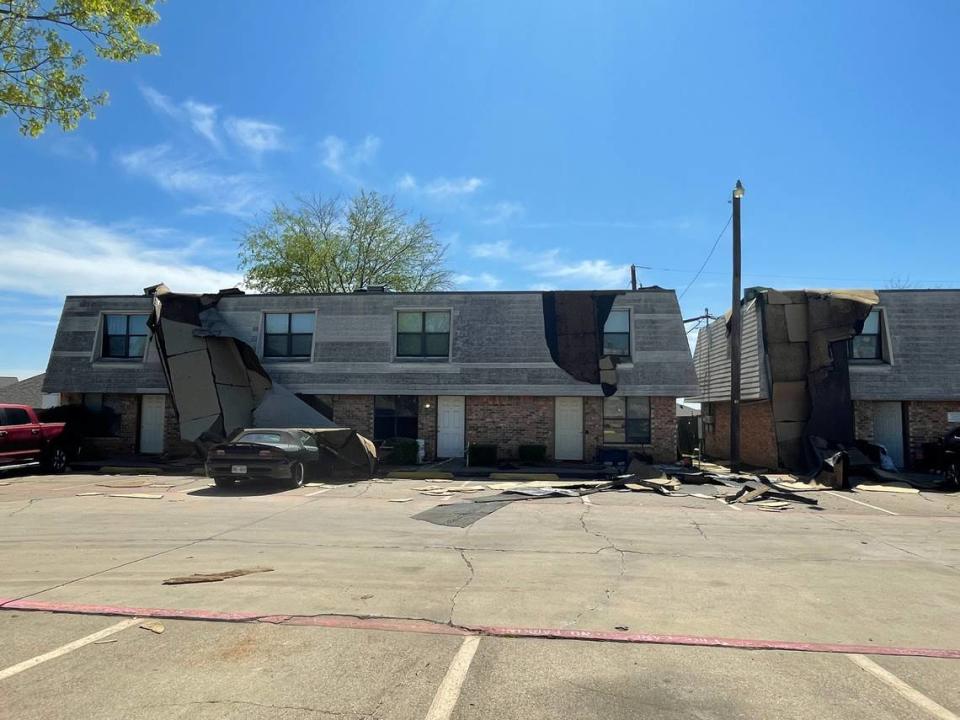 Seven units at Garden Grove Townhomes at 3112 W. Shady Grove Road were damaged when Irving was hit by an EF-1 tornado Thursday, March 16, 2023.