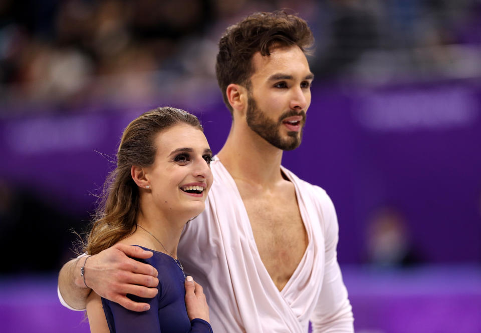 Gabriella et Guillaume à l’issue de leur programme libre