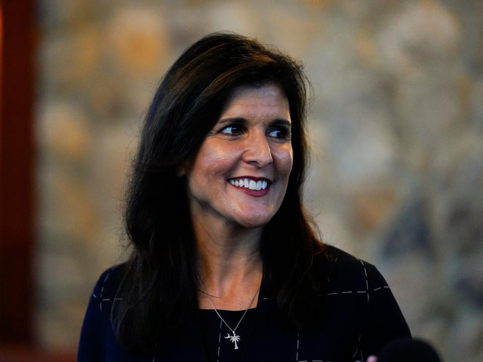 Former UN Ambassador Nikki Haley during a news conference in Allentown, Pennsylvania, on Wednesday, October 26, 2022.