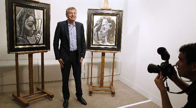 The billionaire pictured with two Picassos. Source: Supplied