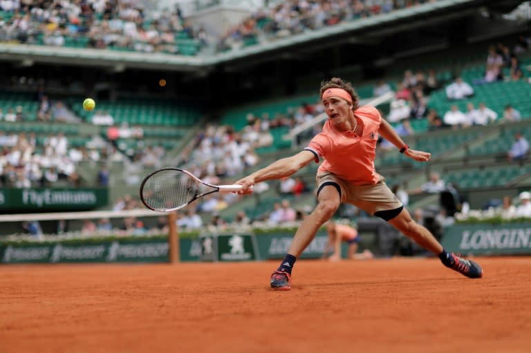 By the skin of his teeth: Second seed Zverev has now twice had to fight back to stay in the French Open