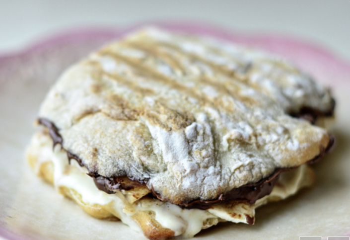 It's like an Italian Elvis!&nbsp;Recipe:&nbsp;Mascarpone, Nutella, and Banana on Grilled Ciabatta Bread