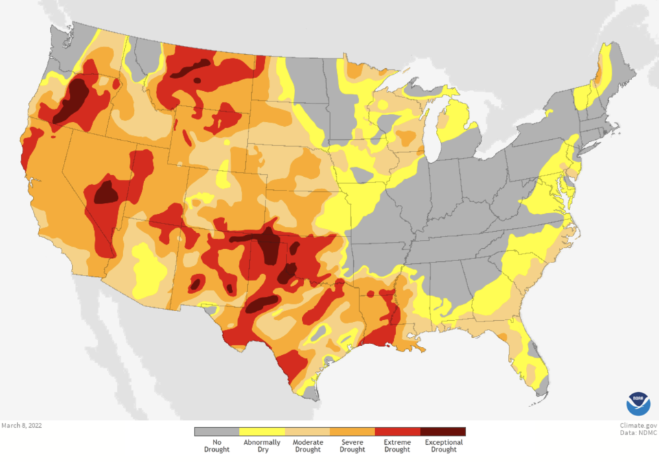 The latest drought monitor update. (climate.gov)