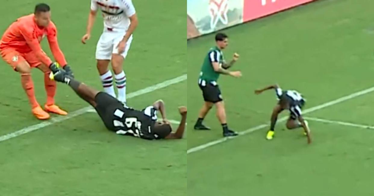 Esta escena en el  Botafogo vs Fluminense es tan surrealista como absurda. Foto: Captura de video TikTok via @tntsportsbr