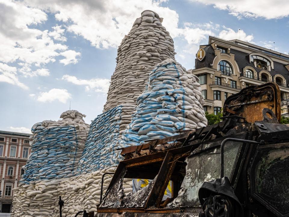 Princess Olga Monument in Kyiv on June 26, 2022.