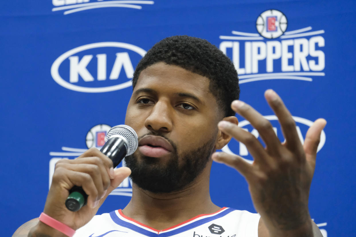 After multiple offseason shoulder surgeries, Paul George is hoping to return to the court for the Clippers in November.