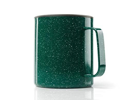 Insulated Green Speckled Camp Cup