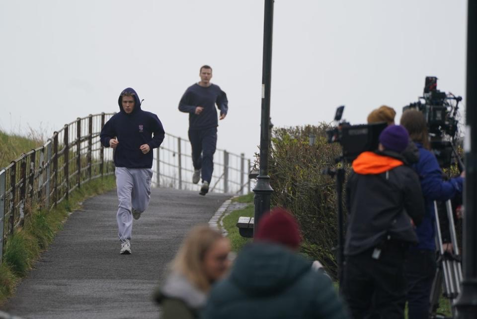 McVey on set of ‘The Crown' (PA)