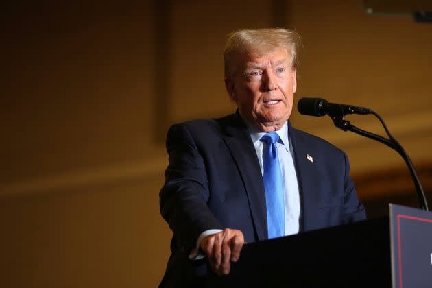 Former President Donald Trump railed against his political rivals in a Veteran's Day speech in New Hampshire on Saturday.