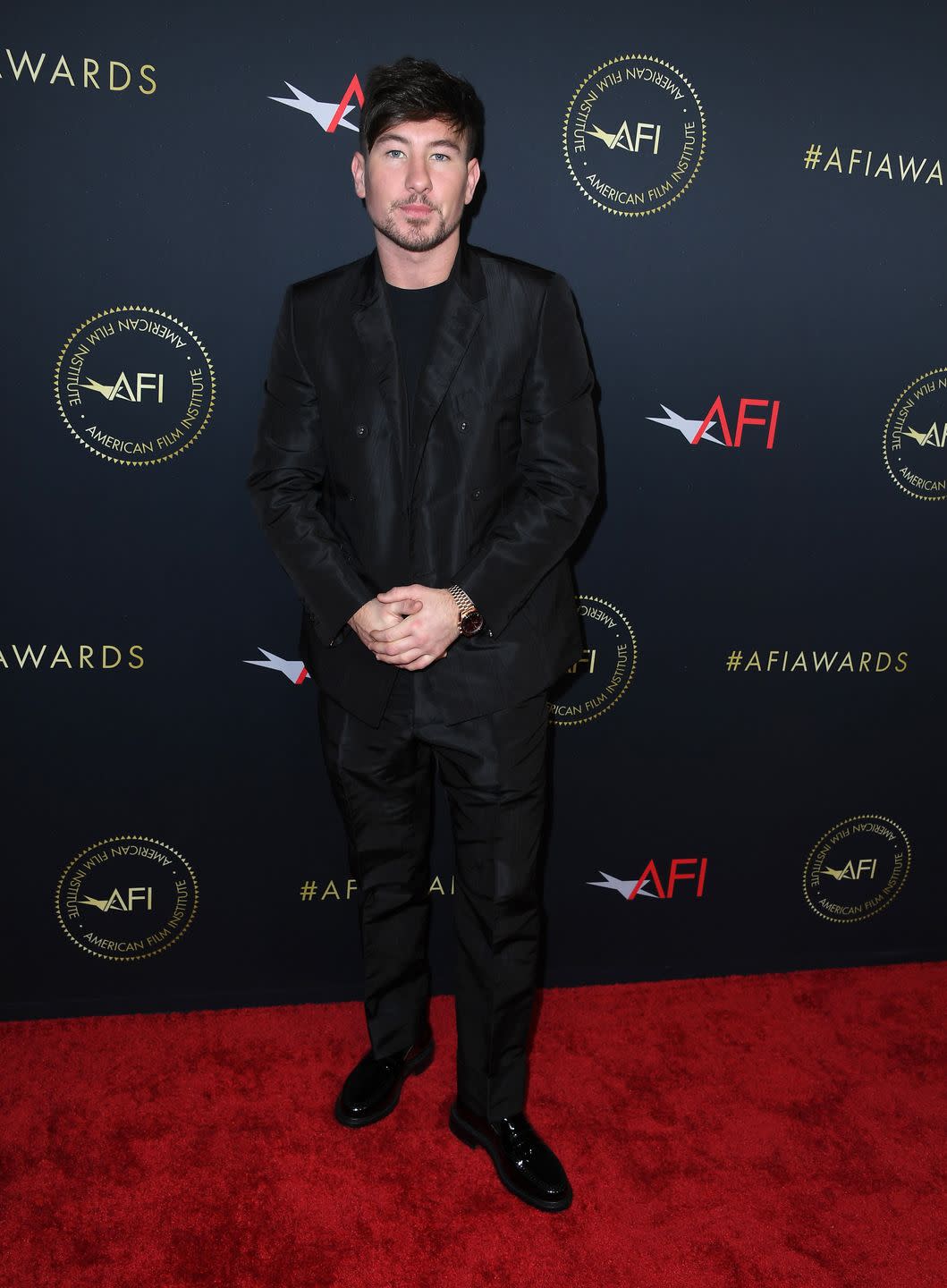barry keoghan arrives at the afi awards luncheon at four seasons hotel los angeles at beverly hills on january 13, 2023