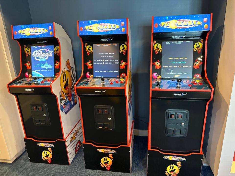 Arcade machines in a row
