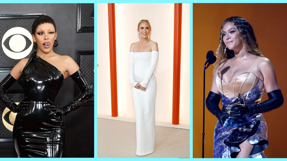 Stars like Beyoncé, Emily Blunt, and Doja Cat sported contemporary takes on opera gloves throughout red carpet season 2023.