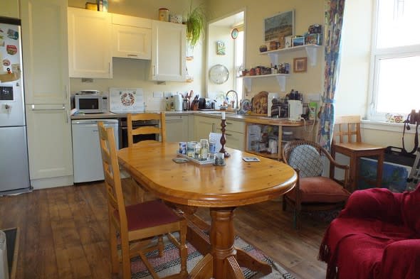 The kitchen of the former lighthouse shore station at Unst.