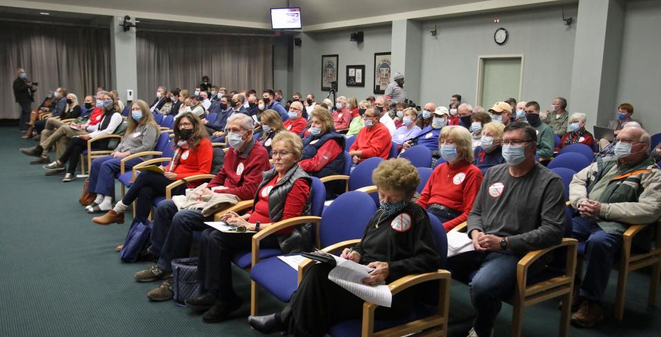 People fill the room during a Piedmont Lithium public hearing held Monday evening, Nov. 15, 2021, at the Gaston County Courthouse.