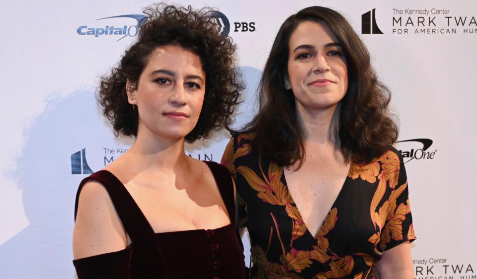 Comedians Ilana Glazer, left, and Abbi Jacobson pose on the red carpet for the 21st annual Mark Twain Prize for American Humor at the Kennedy Center in Washington, D.C., on Oct. 21, 2018. (Photo: Andrew Caballero-Reynolds/AFP/Getty Images)