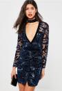 <p><a rel="nofollow noopener" href="https://www.missguided.co.uk/dresses/party-dresses/lace-velvet-choker-bodycon-dress-navy" target="_blank" data-ylk="slk:Missguided, £50;elm:context_link;itc:0" class="link ">Missguided, £50</a> </p>