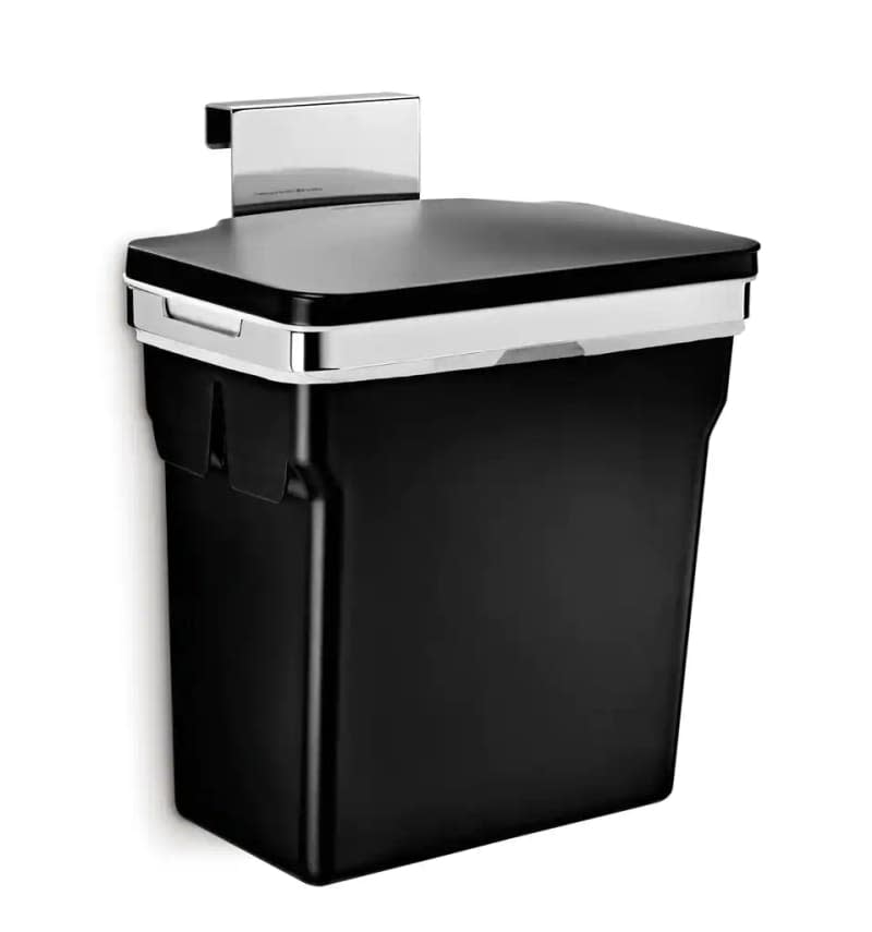 10-Liter Black In-Cabinet Trash Can