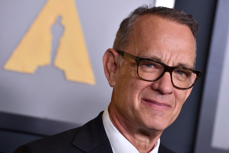 Tom Hanks arrives at the Governors Awards on Saturday, Nov. 19, 2022, at Fairmont Century Plaza in Los Angeles.